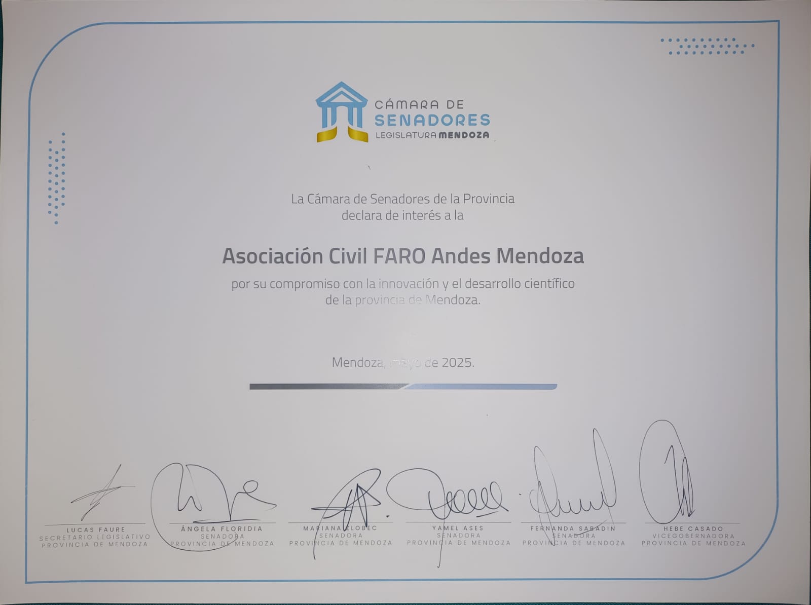 Reconocimiento Oficial a su Impacto en la Ciencia y la Innovación de Mendoza